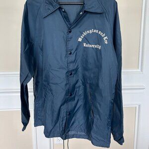 Vintage Champion Men's Washington & Lee Navy Lightweight Windbreaker Medium